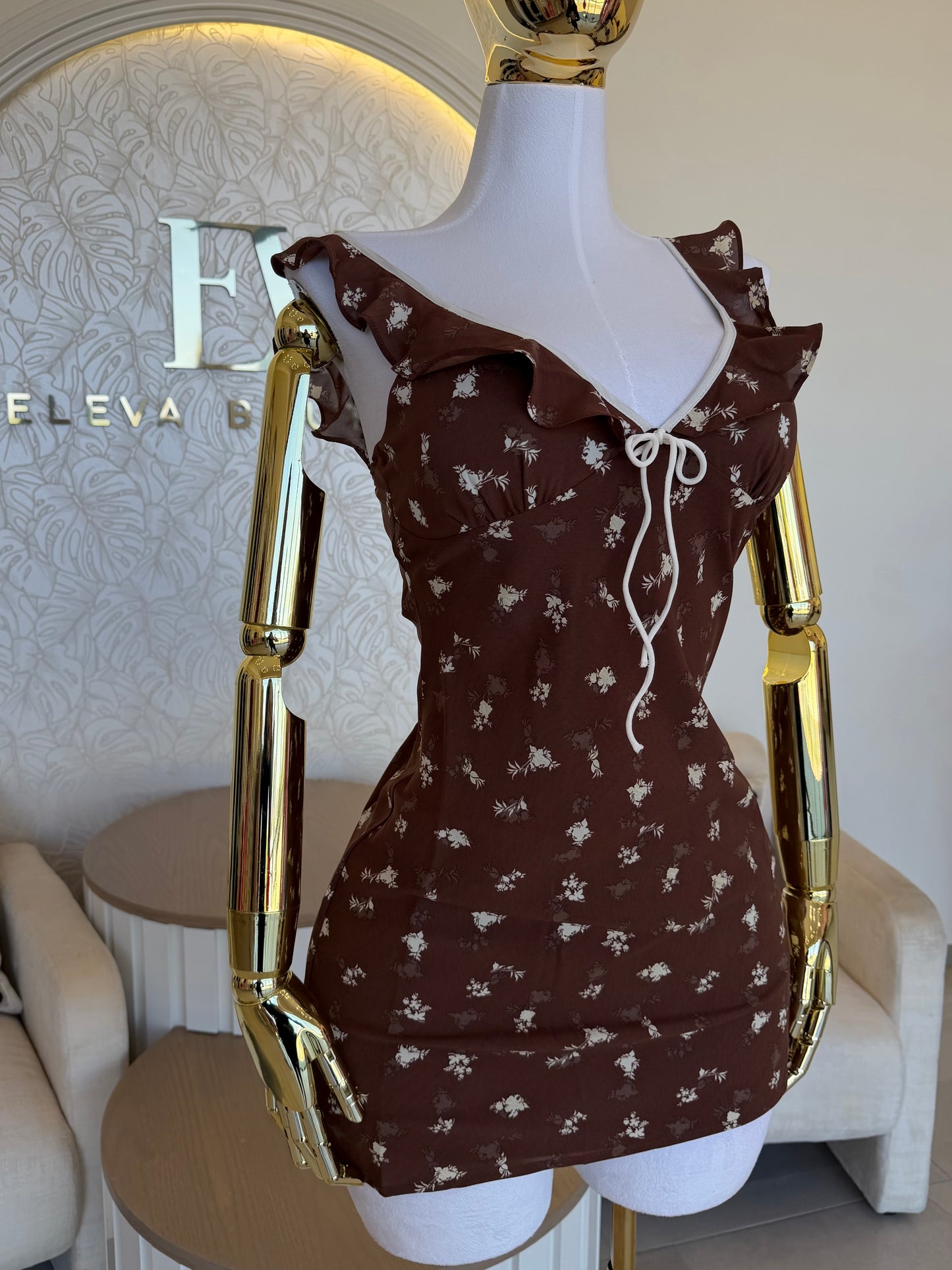 Vestido Flower Brown
