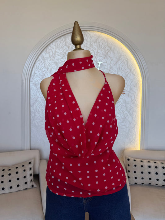 Blusa Roja Polka