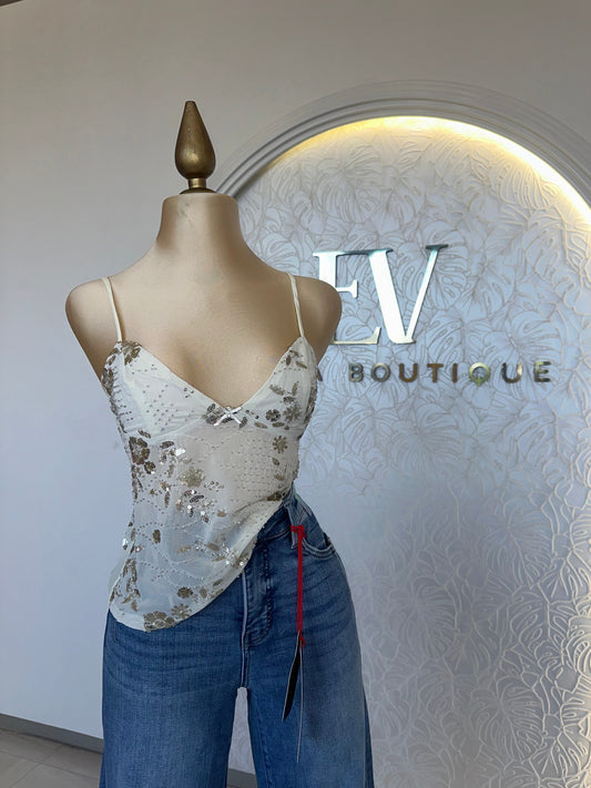Vanilla Sequin Top