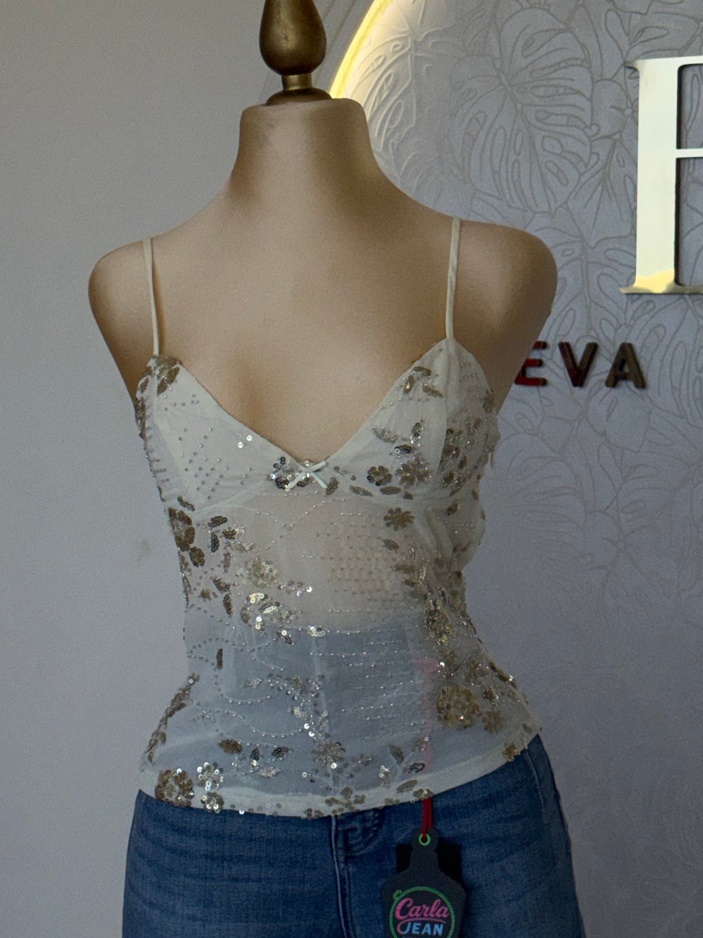 Vanilla Sequin Top