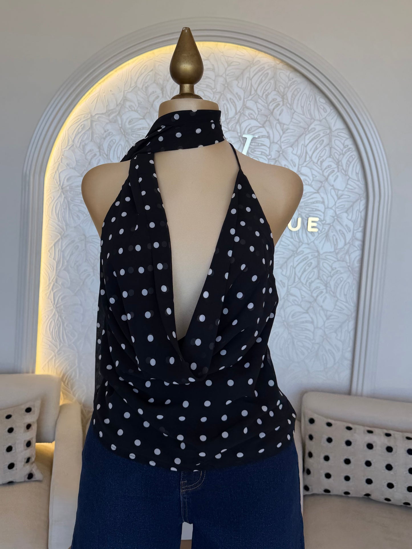 Blusa Negra Polka