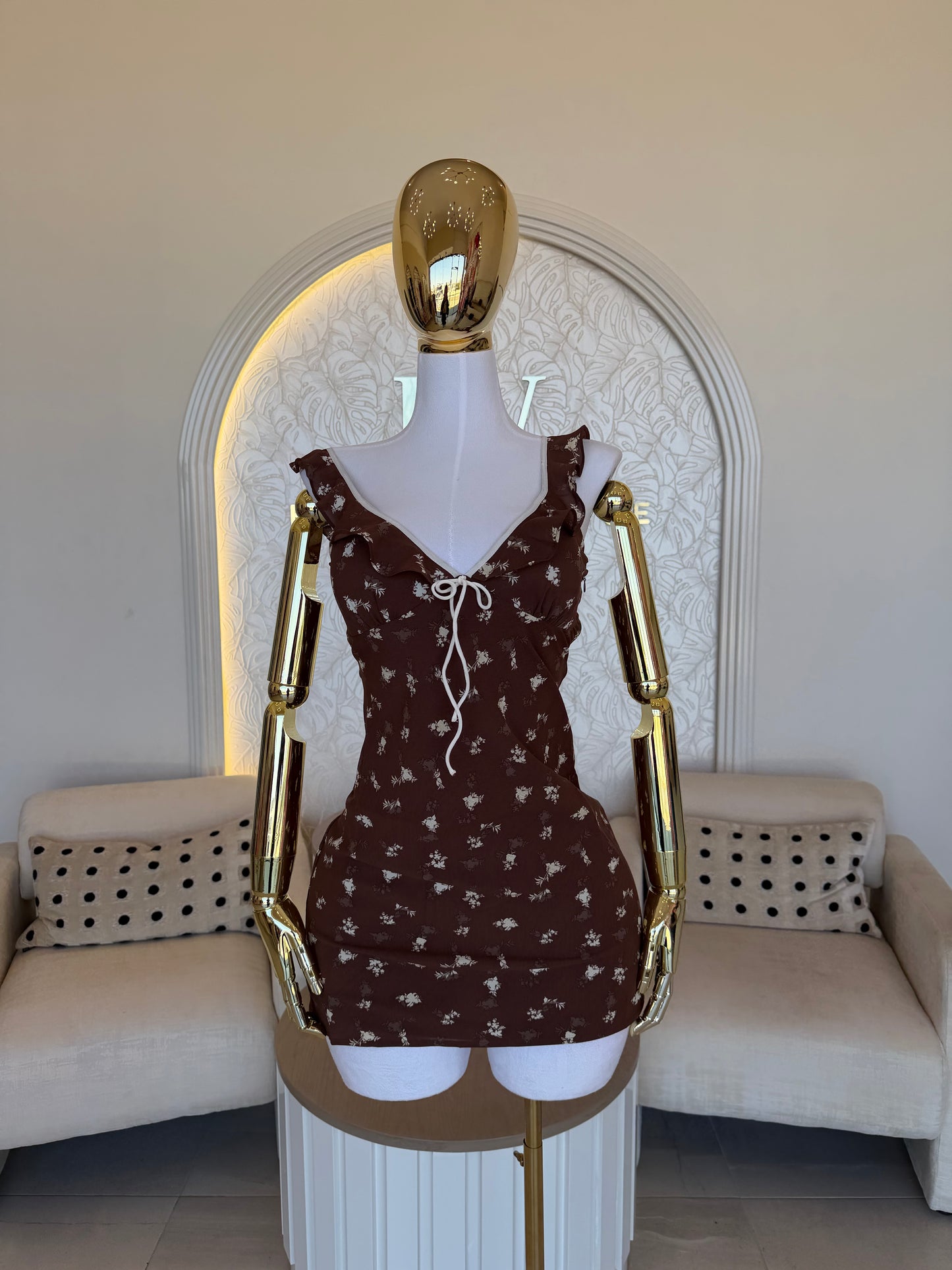Vestido Flower Brown